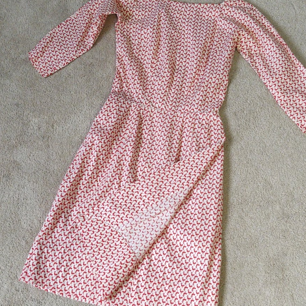 Vintage rooster print homemade cotton dress - Picture 4 of 5